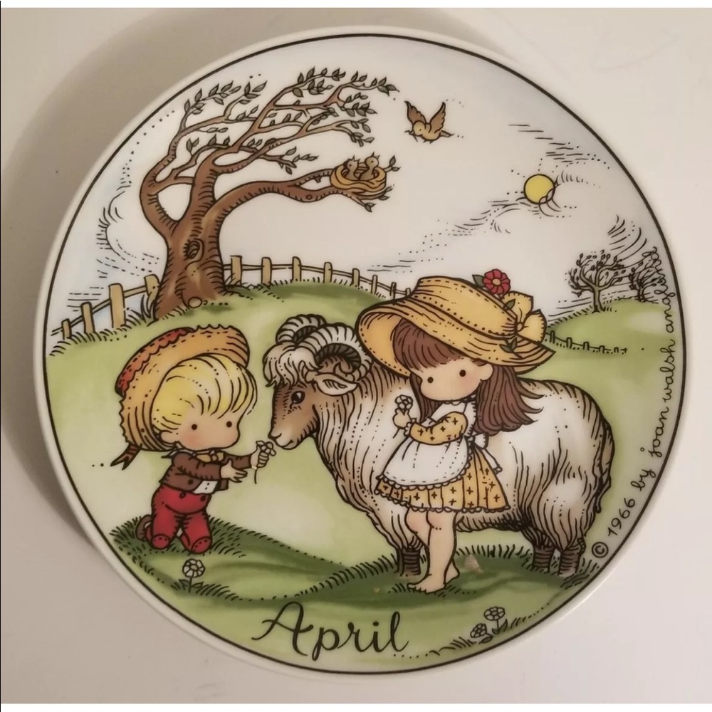 Vtg JOAN WALSH ANGLUND PLATE VINTAGE 1966 "APRIL"  - EBELING & REUSS W. GERMANY